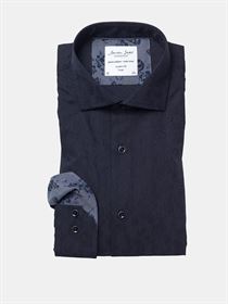 Seven Seas mørkeblå paisley mønstret herreskjorte. Modern Fit S19639